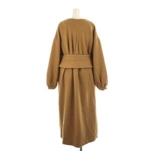 Ameri VINTAGE 2WAY NO COLLAR BELT COAT ノーカラーコート ロング アウター ウール ベルト付き