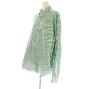 Shinzone STRIPE DADDY SHIRT シャツ ボタンダウン ストライプ 長袖 オーバーサイズ RS 緑 白 グリーン ホワイト