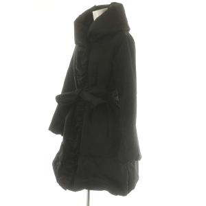 ESTNATION ダウンコート ダウンジャケット アウター リボンベルト付き 38 黒 ブラック