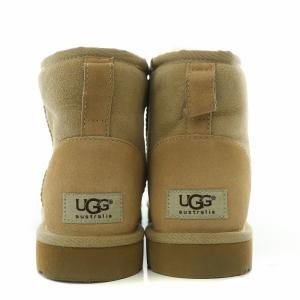 UGG australia Classic Mini クラシックミニ ムートンブーツ ショートブーツ ロゴ スエード US7 ベージュ