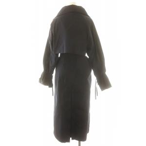 Max Mara 袖口ギャザー テクニカル タフタ ロング コート 36 ネイビー