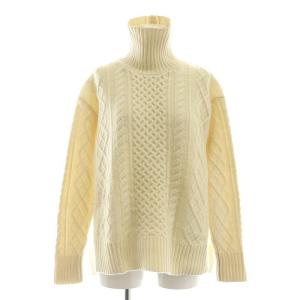 ハイネック ケーブルニット セーター 長袖 プルオーバー S アイボリー /CX OS