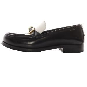 Sergio Rossi バイカラー レザー ローファー 39.5 26.5cm 黒 ブラック 白 ホワイト /SR32