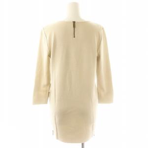 FOXEY BOUTIQUE サイドジップニットワンピース ミニ 七分袖 40 ベージュ 34422