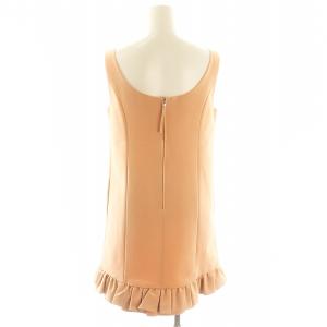 FOXEY NEW YORK フリル ノースリーブワンピース 膝丈 40 サーモンピンク 29678