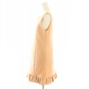 FOXEY NEW YORK フリル ノースリーブワンピース 膝丈 40 サーモンピンク 29678