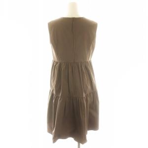 FOXEY NEW YORK レディドールドレス ワンピース 膝丈 ティアード ノースリーブ 40 茶 ブラウン 27637