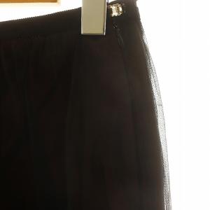 FOXEY BOUTIQUE チュールスカート ティアード 膝丈 38 黒 ブラック 18548 /HK OS