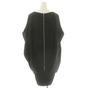 L'Appartement バックジップ2WAY ワンピース チュニック ミニ 半袖 タック 黒 ブラック