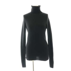 タートルネックR13 リブニット カットソー 長袖 プルオーバー 黒 ブラック