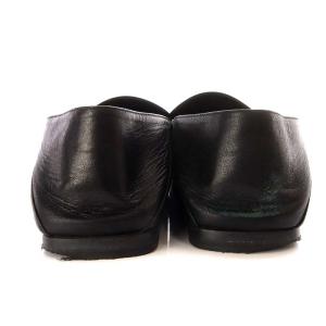 Sergio Rossi sr1 ローファー スリッパ フラット メタルプレート レザー 36 23cm 黒 ブラック A77990