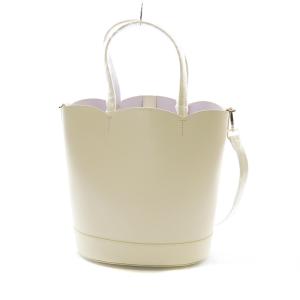 TOCCA FLORET LEATHER TOTE ショルダーバッグ ハンド 2WAY レザー 白 ホワイト B0-IW-0300