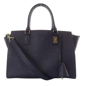 ハンドバッグ ショルダーバッグ 2way 斜め掛け レザー 南京錠付き 紺 ネイビー /YO6