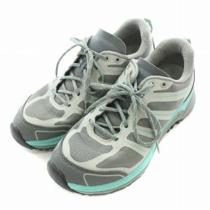 mont-bell トレールフライヤー ローカットスニーカー シューズ ロゴ US7.5 24.5cm グレー 水色 ライトブルー