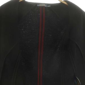 RALPH LAUREN エンブレム ブレザー テーラードジャケット 金ボタン パイピング 背抜き 3B 2 黒 ブラック ボルドー