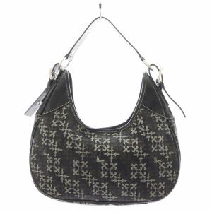 russet ワンショルダーバッグ ハンドバッグ モノグラム レザー 黒 ブラック