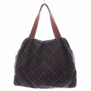 トートバッグ ハンドバッグ ショルダーバッグ モノグラム ナイロン 紺 ネイビー 赤 レッド /AN39