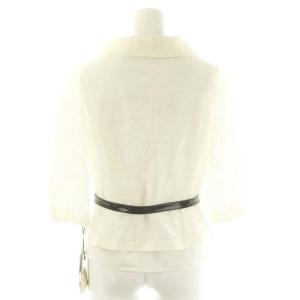 M'S GRACY セットアップ 上下 2点セット カメリア ブラウス 七分袖 スカート 膝丈 フレア ベルト付き インナー付き 38 白 黒