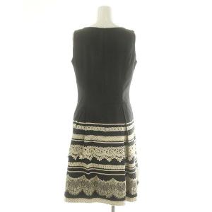 M'S GRACY レース ノースリーブ ワンピース ひざ丈 38 M 黒 ブラック ベージュ