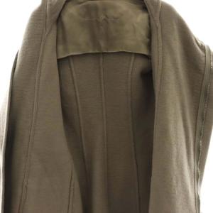 Rick Owens 袖下リブ切替 ライダース風ジャケットコート モカグレー