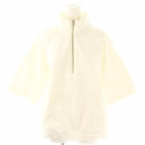 ハーフジップスウェット トレーナー 半袖 コットン F オフホワイト /NR OS