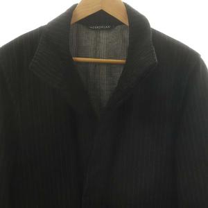 TOMORROWLAND カシミヤ混 ジャケット ブルゾン フルジップ ストライプ柄 ウール M 黒 ブラック グレー