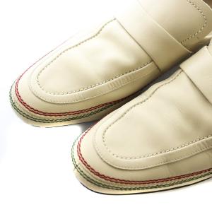 GUCCI シューズ ローファー スリッポン カーフレザー 40 25?p ベージュ