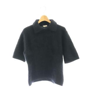 23AW フォックスカシミヤ ポロカラープルオーバー ニット セーター 半袖 ウール F 濃紺 /YQ