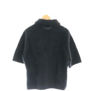DES PRES 23AW フォックスカシミヤ ポロカラープルオーバー ニット セーター 半袖 ウール F 濃紺 /YQ