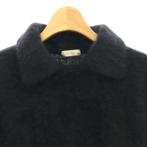 DES PRES 23AW フォックスカシミヤ ポロカラープルオーバー ニット セーター 半袖 ウール F 濃紺 /YQ