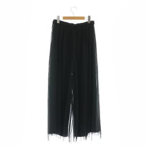 Diagram GRACE CONTINENTAL タグ付き 24AW チュールレイヤードパンツ ワイドシルエット 36 S 黒 ブラック