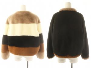 GRACE CONTINENTAL エコファーマルチブルゾン リバーシブル ジャケット ジップアップ 36 マルチカラー