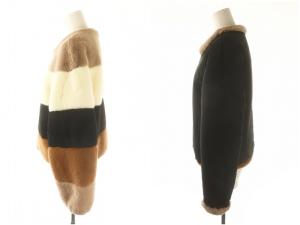 GRACE CONTINENTAL エコファーマルチブルゾン リバーシブル ジャケット ジップアップ 36 マルチカラー