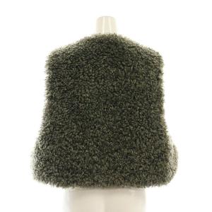 HYKE 24AW FAUX SHEARLING CROPPED VEST カーキ 17406