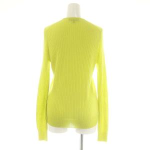 Drawer カシミヤ シルク 18G クルーネックニット セーター 長袖 リブ 黄色 イエロー