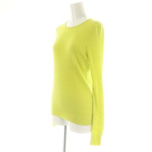 Drawer カシミヤ シルク 18G クルーネックニット セーター 長袖 リブ 黄色 イエロー