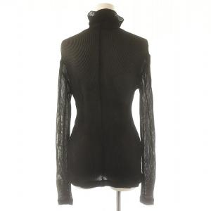 BLAMINK 23SS レーヨンナイロンリブタートルロングスリーブ トップス カットソー 長袖 38 黒 ブラック