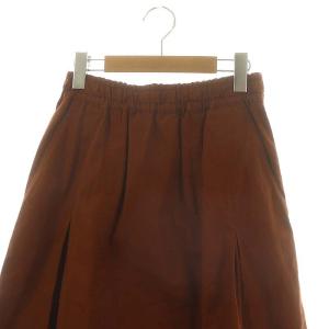 MHL. SOFT DENSE COTTON フレアスカート ロング 0 茶 ブラウン