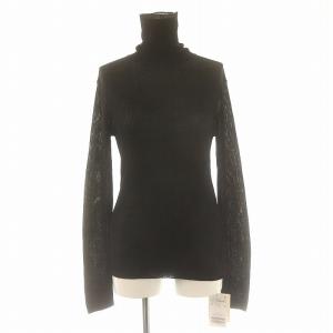 タグ付き 23AW Sheer Rib タートルネック ニットプルオーバー セーター 長袖 黒 ブラック