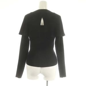 SNIDEL 22AW Sustaina 2way ケープニット プルオーバー セーター 長袖 ドッキング リブ F 黒 ブラック