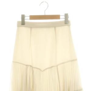 SNIDEL 23AW シフォンティアードスカート プリーツ フレア ロング 切替 0 ライトグレージュ