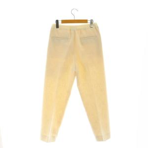 Drawer ワイドパンツ ギャバ ストレートパンツ ジッパーフライ コットン オフホワイト