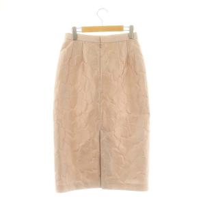 STRASBURGO ジャガード フラワーモチーフ ロングスカート マキシ丈 タイト スリット 38 M ピンク