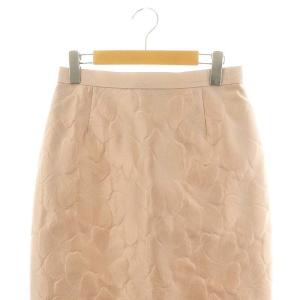 STRASBURGO ジャガード フラワーモチーフ ロングスカート マキシ丈 タイト スリット 38 M ピンク