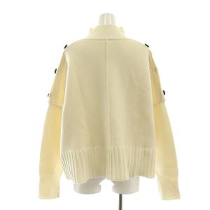 ADORE 23AW ボタンスリーブニット セーター 長袖 モックネック ウール 38 オフホワイト