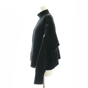 ADORE 23AW ボタンスリーブニット セーター 長袖 モックネック ウール 38 黒 ブラック