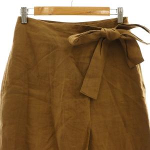 IENA 24SSラミーラップパンツ ワイド ストレート 38 M 茶 ブラウン