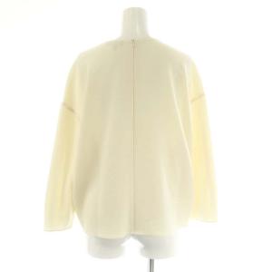Theory 24SS Admiral Crepe Round VNK Top ブラウス 長袖 Vネック S オフホワイト