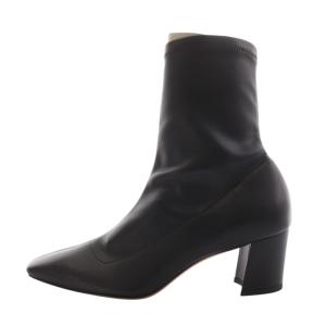 FABIO RUSCONI SATURNIA ショートブーツ スクエアトゥ レザー 38.5 25.5cm 黒 ブラック /AK10