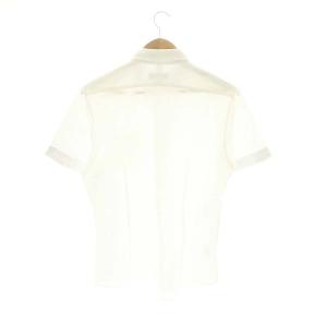BURBERRY BLACK LABEL シャツ 半袖 前開き ロゴ刺繍 コットン 3 白 ホワイト